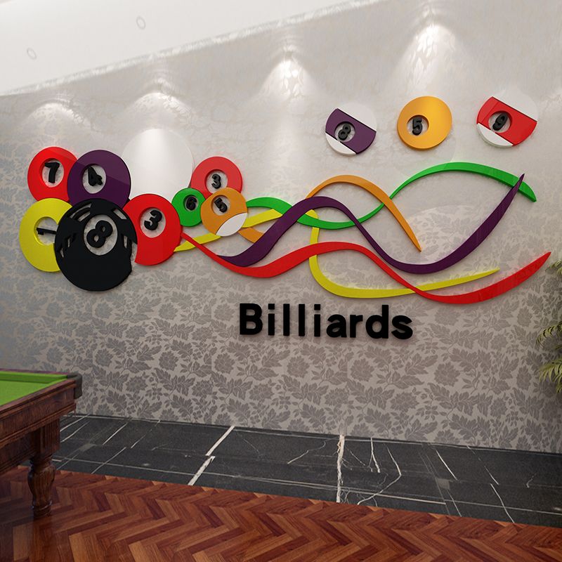  Tranh mica EPeBen dán tường nổi 3d hình chùm Bóng Bida decor trang trí Quán Bida, CLB Bida, billiard 
