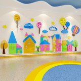  Tranh mica EPeBen dán tường nổi 3d hình nhà cửa, lâu đài decor trang trí Lớp Học Mầm Non, Mẫu giáo, Phòng cho bé 