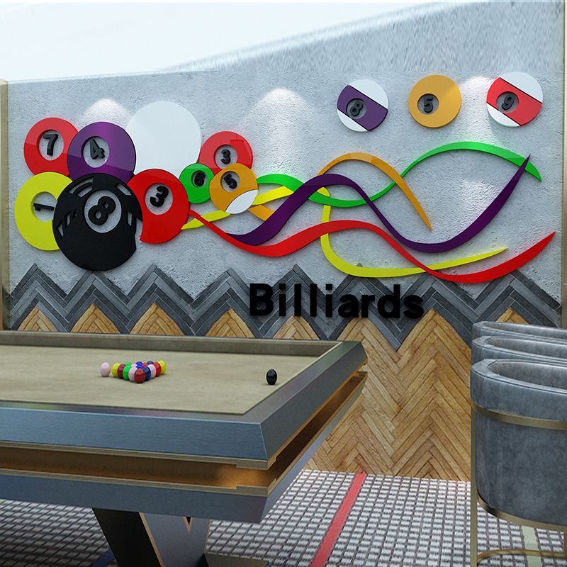  Tranh mica EPeBen dán tường nổi 3d hình chùm Bóng Bida decor trang trí Quán Bida, CLB Bida, billiard 