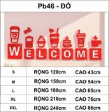  Tranh mica EPeBen dán tường nổi 3d hình Welcome quán cafe trang trí quầy bar, cửa hàng, trà sữa, trà chanh, quán nước 