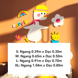  Tranh mica EPeBen dán tường nổi 3d hình Vịt Dễ Thương (có hoa và chữ xung quanh) decor trang trí Phòng Cho Bé, Mẫu Giáo 