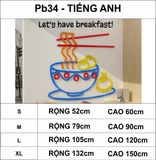  Tranh mica EPeBen dán tường nổi 3d hình Mì Há Cảo ăn sáng, breakfast decor trang trí Cửa hàng, Nhà Hàng, Quán ăn sáng 