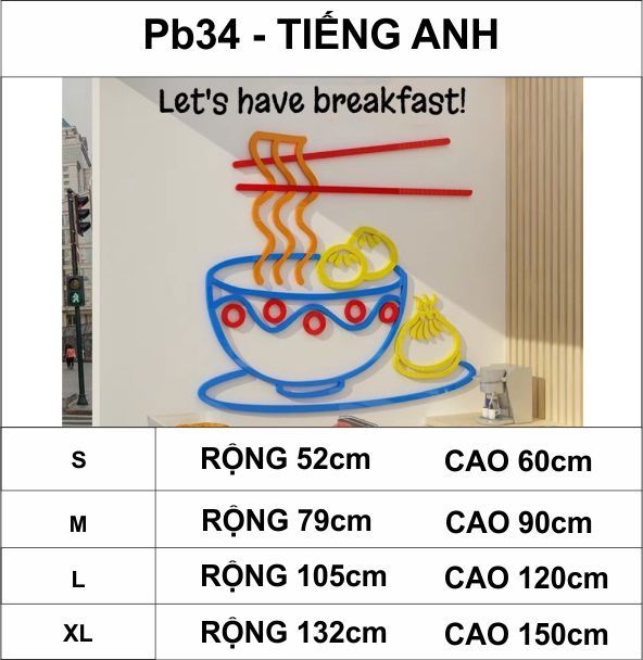  Tranh mica EPeBen dán tường nổi 3d hình Mì Há Cảo ăn sáng, breakfast decor trang trí Cửa hàng, Nhà Hàng, Quán ăn sáng 