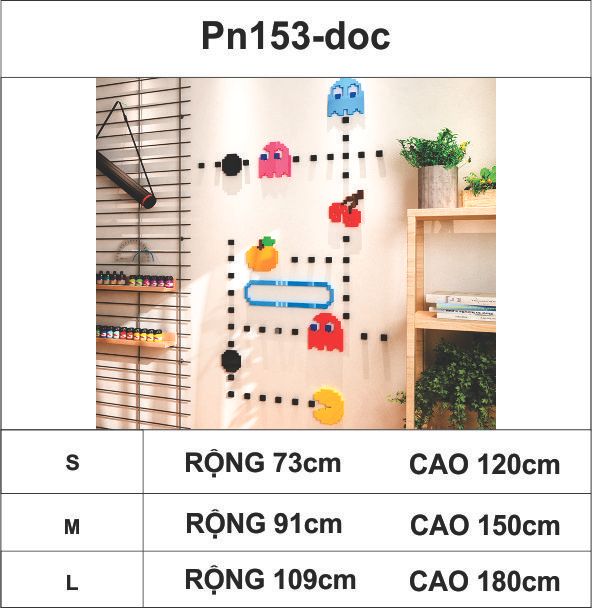  Tranh mica EPeBen dán tường nổi 3d hình trò chơi pacman decor trang trí phòng cho bé, mầm non, lớp học, mẫu giáo 