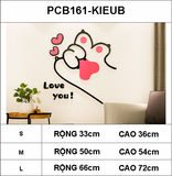  Tranh mica EPeBen dán tường nổi 3d hình bàn tay chân mèo bắn thả tim decor trang trí mầm non, phòng cho bé 