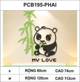  Tranh dán tường mica 3d decor khổ lớn chú gấu trúc măm măm 