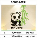  Tranh dán tường mica 3d decor khổ lớn chú gấu trúc măm măm 