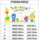  Tranh mica EPeBen dán tường nổi 3d hình welcome Bách thú decor trang trí phòng cho bé, Trường mầm non 