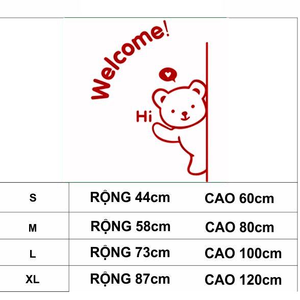  Tranh mica EPeBen dán tường nổi 3d hình Chú gấu thân thiện welcome Dán Cửa decor trang trí phòng cho bé, cửa hàng 