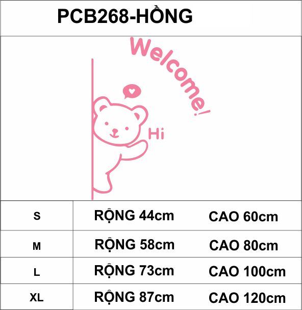  Tranh mica EPeBen dán tường nổi 3d hình Chú gấu thân thiện welcome Dán Cửa decor trang trí phòng cho bé, cửa hàng 