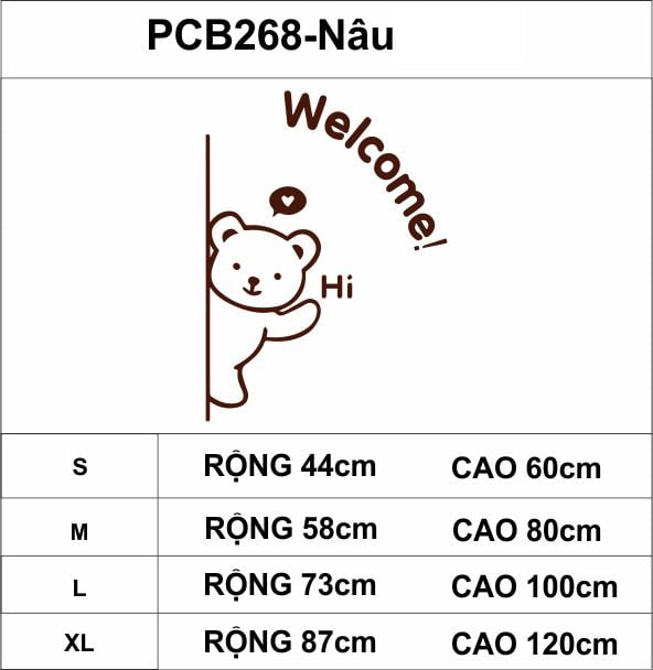  Tranh mica EPeBen dán tường nổi 3d hình Chú gấu thân thiện welcome Dán Cửa decor trang trí phòng cho bé, cửa hàng 