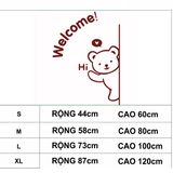  Tranh mica EPeBen dán tường nổi 3d hình Chú gấu thân thiện welcome Dán Cửa decor trang trí phòng cho bé, cửa hàng 