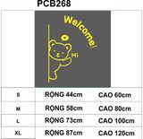  Tranh mica EPeBen dán tường nổi 3d hình Chú gấu thân thiện welcome Dán Cửa decor trang trí phòng cho bé, cửa hàng 