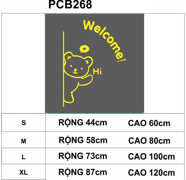  Tranh mica EPeBen dán tường nổi 3d hình Chú gấu thân thiện welcome Dán Cửa decor trang trí phòng cho bé, cửa hàng 