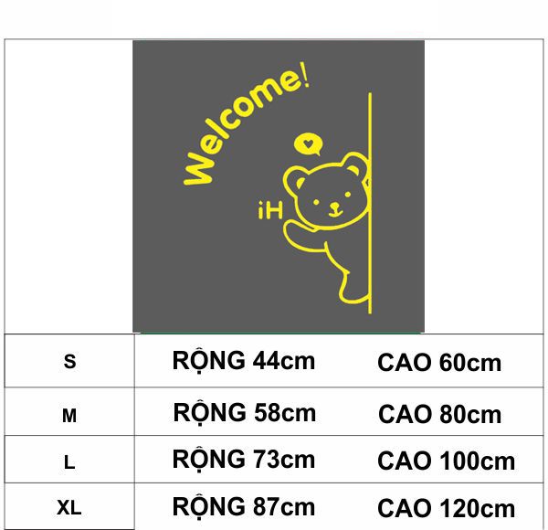  Tranh mica EPeBen dán tường nổi 3d hình Chú gấu thân thiện welcome Dán Cửa decor trang trí phòng cho bé, cửa hàng 