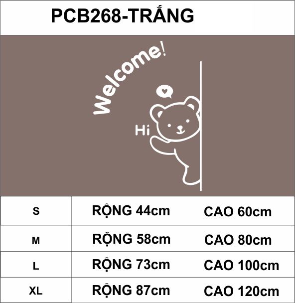  Tranh mica EPeBen dán tường nổi 3d hình Chú gấu thân thiện welcome Dán Cửa decor trang trí phòng cho bé, cửa hàng 