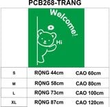 Tranh mica EPeBen dán tường nổi 3d hình Chú gấu thân thiện welcome Dán Cửa decor trang trí phòng cho bé, cửa hàng 