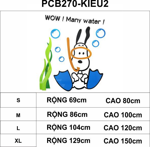  Tranh mica EPeBen dán tường nổi 3d hình SNOOPY đi bơi decor trang trí phòng cho bé 