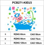  Tranh mica EPeBen dán tường nổi 3d hình Phòng tắm ngộ nghĩnh decor trang trí nhà tắm cho bé (Có Tiếng Việt) 