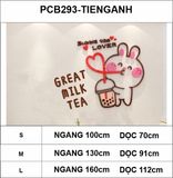  Tranh mica EPeBen dán tường nổi 3d hình Thỏ Yêu Thích Trà Sữa decor trang trí Quán trà sữa, cửa hàng café, quán nước 