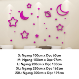  Tranh mica dán tường Bầu Trời Đầy Sao trang trí Mầm Non, Mẫu Giáo 