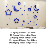  Tranh mica dán tường Bầu Trời Đầy Sao trang trí Mầm Non, Mẫu Giáo 