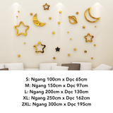  Tranh mica dán tường Bầu Trời Đầy Sao trang trí Mầm Non, Mẫu Giáo 