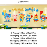  Tranh mica nổi 3d dán tường Các Con Vật chó mèo gà thỏ và Các Bé happy cats animal trang trí Mầm Non, Mẫu Giáo - EPeBen 