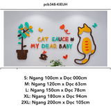  Tranh mica nổi 3d dán tường Các Con Vật chó mèo gà thỏ và Các Bé happy cats animal trang trí Mầm Non, Mẫu Giáo - EPeBen 