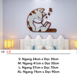  Tranh mica nổi 3d dán tường Mèo Dễ Thương thò chào ngủ bắn tim trang trí Dán Cửa hàng, Phòng Khách, Phòng ngủ 
