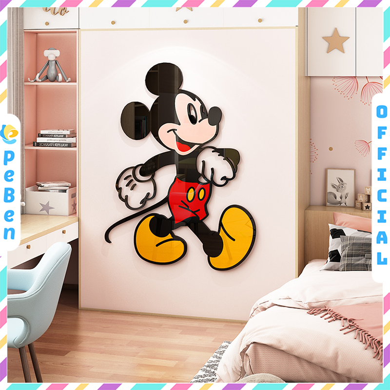 Tranh mica EPeBen dán tường nổi 3d hình Chuột Mikey décor, trang trí Phòng cho bé, Phòng Ngủ, Lớp học, Phòng học 