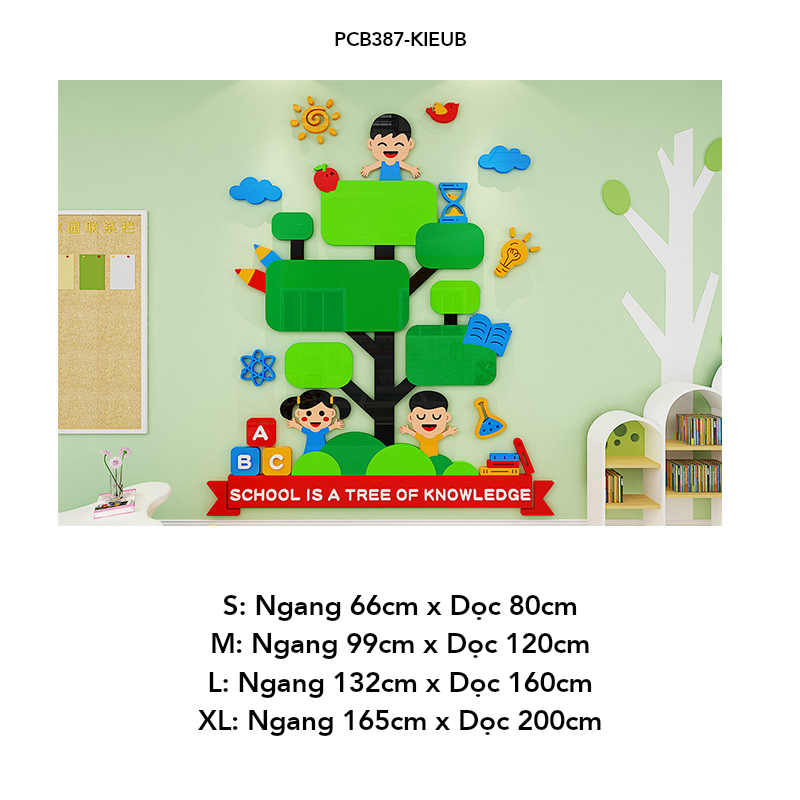  Tranh mica EPeBen dán tường nổi 3d hình Cây học tập trang trí mica trang trí Phòng ngủ cho bé, Mẫu giáo, Phòng học 