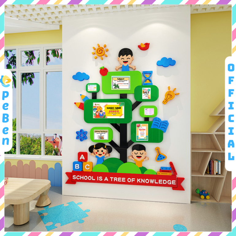  Tranh mica EPeBen dán tường nổi 3d hình Cây học tập trang trí mica trang trí Phòng ngủ cho bé, Mẫu giáo, Phòng học 