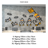  Tranh mica EPeBen dán tường nổi 3d hình dán đàn vịt đáng yêu decor trang trí Phòng cho bé, Lớp Học Mầm Non, Mẫu giáo 