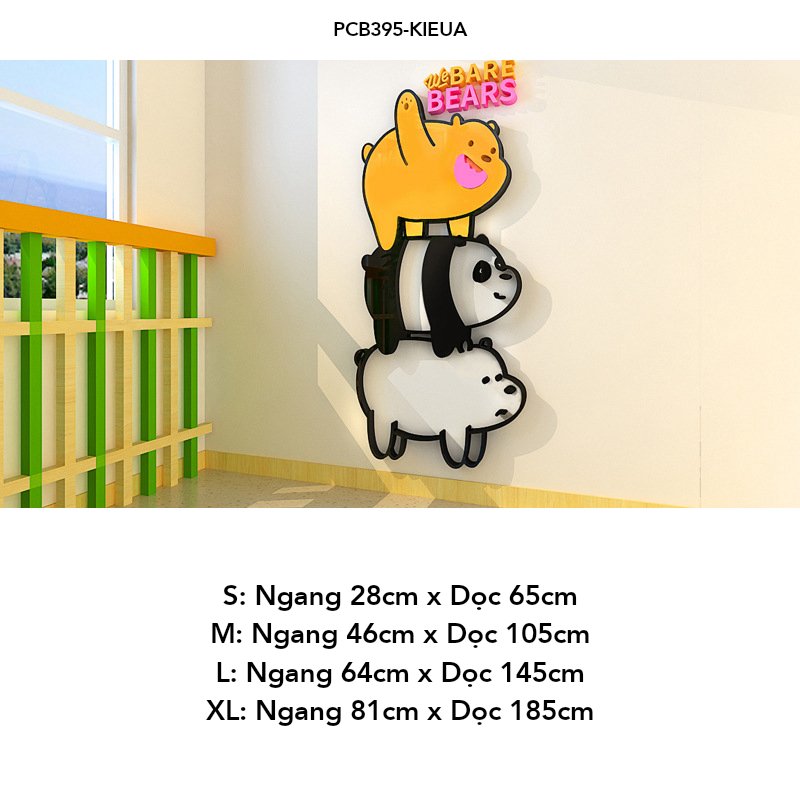  Tranh mica EPeBen dán tường nổi 3d hình dán 3 chú gấu Bare dễ thương decor trang trí Phòng ngủ, Lớp Mẫu giáo, Phòng học 