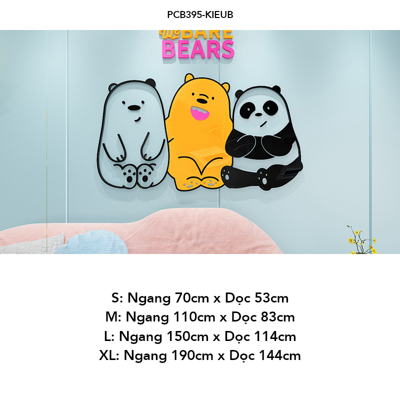  Tranh mica EPeBen dán tường nổi 3d hình dán 3 chú gấu Bare dễ thương decor trang trí Phòng ngủ, Lớp Mẫu giáo, Phòng học 