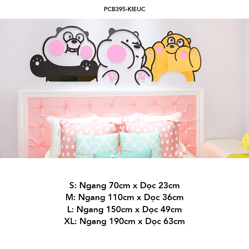  Tranh mica EPeBen dán tường nổi 3d hình dán 3 chú gấu Bare dễ thương decor trang trí Phòng ngủ, Lớp Mẫu giáo, Phòng học 