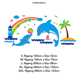  Tranh mica EPeBen dán tường nổi 3d Hình cá heo, kho báu decor trang trí Cửa hàng, Phòng cho bé, Phòng tắm, Mẫu giáo 