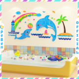  Tranh mica EPeBen dán tường nổi 3d Hình cá heo, kho báu decor trang trí Cửa hàng, Phòng cho bé, Phòng tắm, Mẫu giáo 