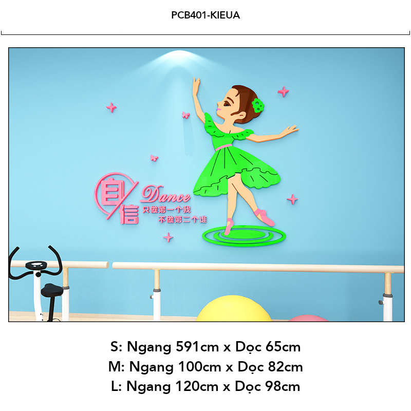 Tranh mica EPeBen dán tường nổi 3d hình Cô bé múa bale decor trang trí lớp học múa ba lê (Inbox để đặt tiếng Việt) 