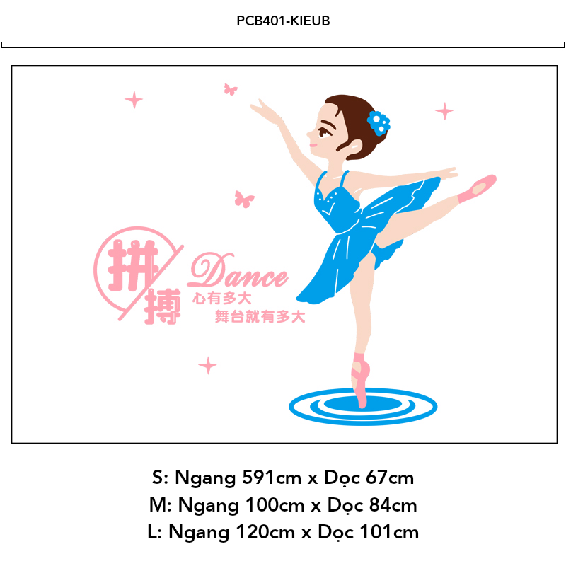  Tranh mica EPeBen dán tường nổi 3d hình Cô bé múa bale decor trang trí lớp học múa ba lê (Inbox để đặt tiếng Việt) 