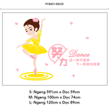  Tranh mica EPeBen dán tường nổi 3d hình Cô bé múa bale decor trang trí lớp học múa ba lê (Inbox để đặt tiếng Việt) 