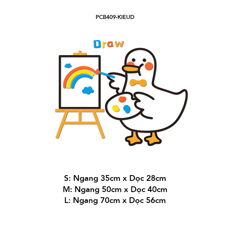  Tranh mica EPeBen dán tường nổi 3d hình Những chú vịt vui vẻ decor trang trí Cửa hàng, Phòng khách, Phòng ngủ cho bé 