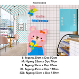  Tranh mica EPeBen dán tường nổi 3d hình gấu con mèo con Welcome decor trang trí cửa ra vào, cửa kính quán nước, cửa hàng 