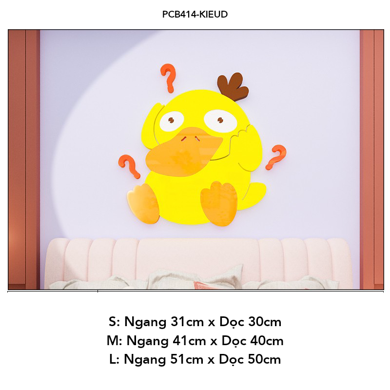  Tranh mica EPeBen dán tường nổi 3d hình con vịt vàng ngốc nghếch decor trang trí Phòng ngủ cho bé, Phòng học, Mẫu giáo 