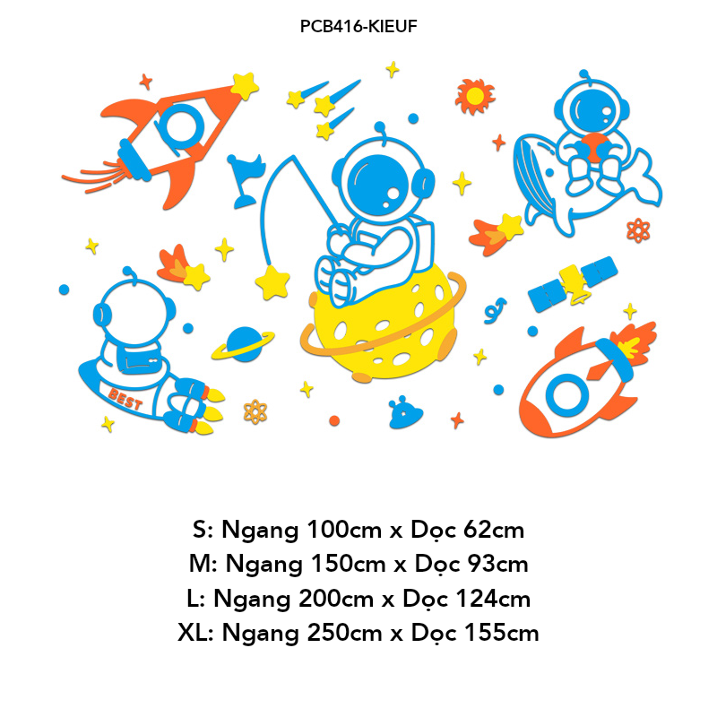  Tranh mica EPeBen dán tường nổi 3d hình Phi Hành Gia cùng hành tinh decor trang trí Phòng ngủ cho bé, Phòng học Mẫu giáo 