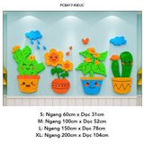  Tranh mica EPeBen dán tường nổi 3d hình Cây Hoa decor trang trí Phòng cho bé, Phòng học, Cầu thang lớp mẫu giáo, Chân Tường 
