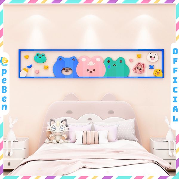  Tranh mica EPeBen dán tường nổi 3d hình Các con vật vui vẻ decor trang trí Phòng ngủ cho bé, Dán đầu giường, Chân Tường 
