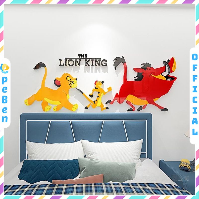  Tranh mica EPeBen dán tường nổi 3d hình Thế giới vua sư tử decor trang trí Phòng ngủ, Phòng học, Phòng cho bé 