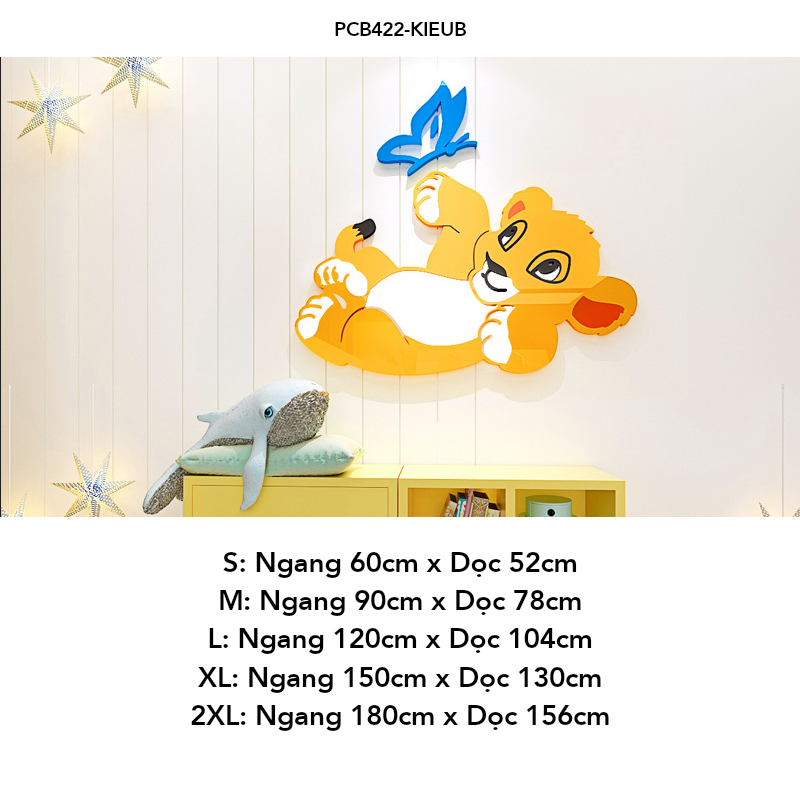  Tranh mica EPeBen dán tường nổi 3d hình Thế giới vua sư tử decor trang trí Phòng ngủ, Phòng học, Phòng cho bé 